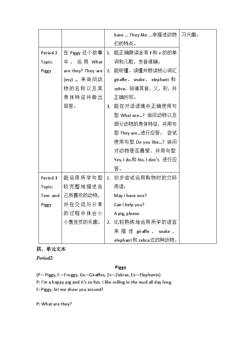 牛津上海版（试用本）小学二年级英语下册 Unit 2 Unit 3 Animals I like   教案1第3页