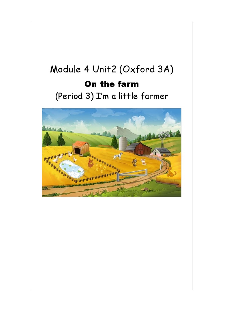 牛津上海版（试用本）小学三年级英语上册 Unit 4 Unit 2 On the farm  教案1第1页