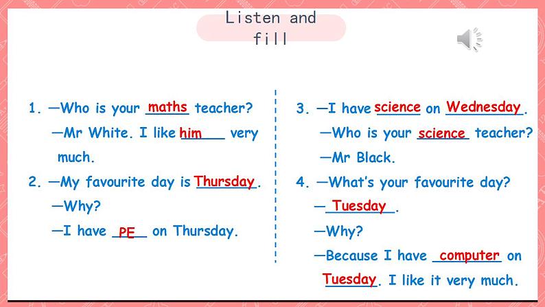 川教版英语五上 Unit 1 Lesson 2 《I Have Music Class on Friday》 第三课时课件+教案+习题06