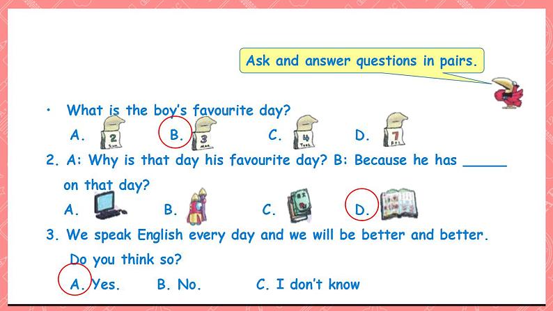 川教版英语五上 Unit 1 Lesson 3 《What Subject Do You Like Best》第三课时 课件+教案+习题08