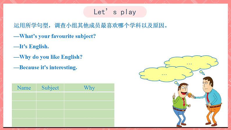 川教版英语五上 Unit 1 Lesson 3 《What Subject Do You Like Best》第四课时 课件+教案+习题02