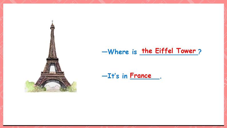 川教版英语五上 Unit 2 Lesson 3 《Where's the Eiffel Tower》第二课时 课件+教案+习题04