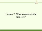 科普版（三年级起点）小学英语四年级下册  Lesson 2  What colour are the trousers  课件