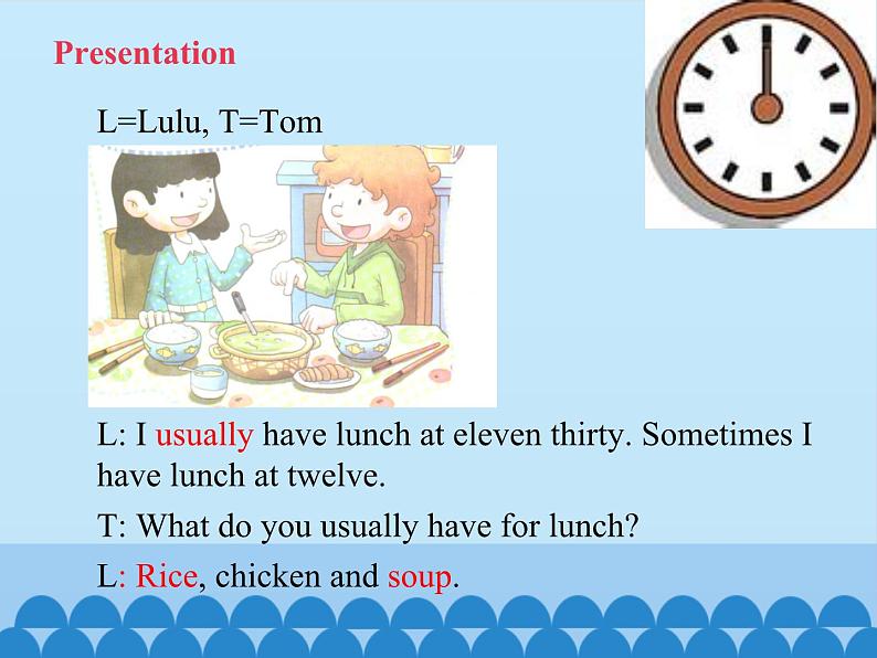 科普版（三年级起点）小学英语五年级下册 Lesson 9   Do you always have lunch at twelve   课件1第5页