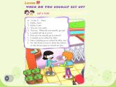 科普版（三年級(jí)起點(diǎn)）小學(xué)英語(yǔ)五年級(jí)下冊(cè) Lesson 11   When do you usually get up   課件1