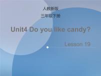 小学英语人教精通版三年级下册Unit 4  Do you like candy?Lesson 19背景图ppt课件