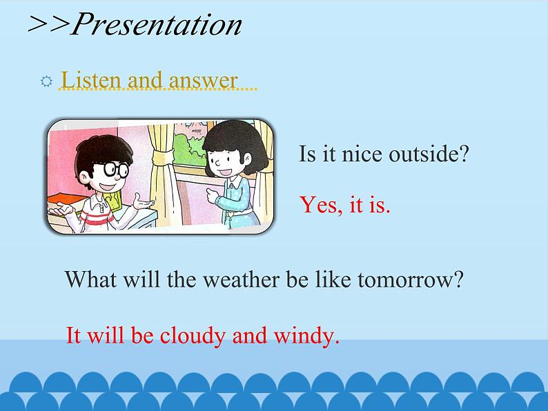 科普版（三年级起点）小学英语六年级上册  Lesson 3   It will be sunny this Sunday   课件08