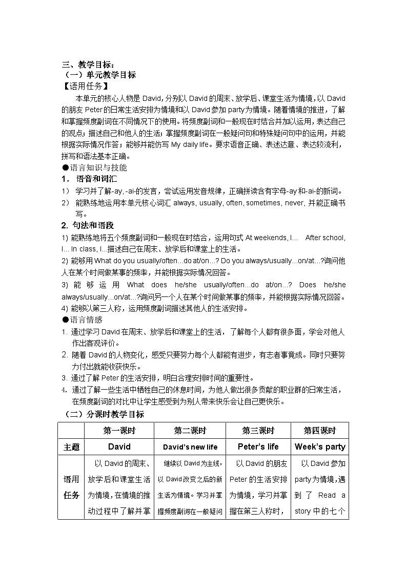 牛津上海版（试用本）小学四年级英语下册 Unit 3 Unit 3 Days of the week   教案202