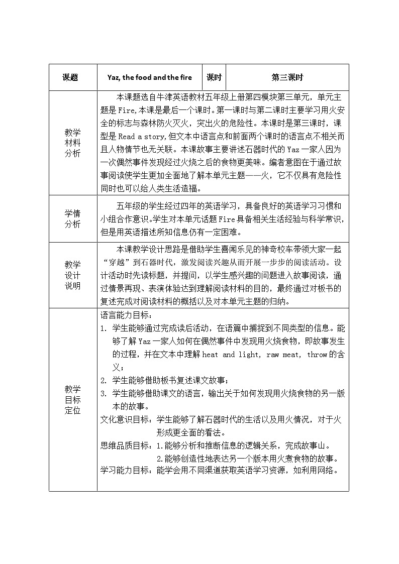 牛津上海版（试用本）小学五年级英语上册 Module 4 Unit 3 Fire   教案101