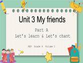 人教版PEP小学英语四年级上册Unit3 My friends PA Let's learn&let's chant课件PPT