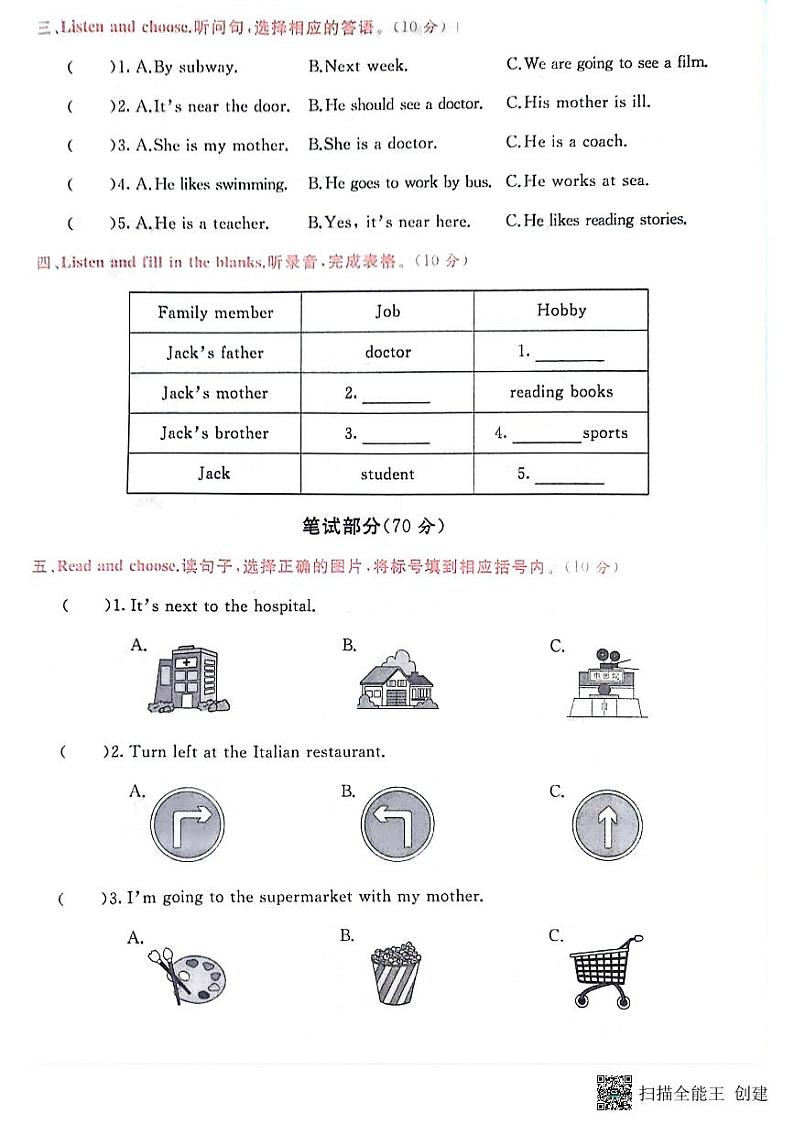 山东省济南市历下区2022-2023学年六年级上学期期末英语试题第2页