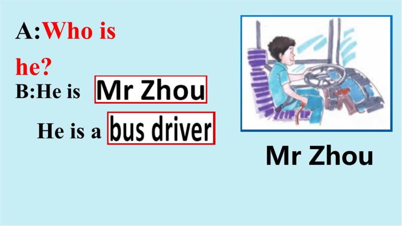 接力版（三年级起点）小学英语三年级上册  Lesson 15   He is a bus driver.  课件107