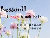 接力版（三年级起点）小学英语三年级下册  Lesson 11   I have black hair.   课件2