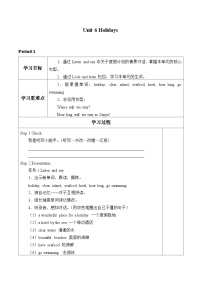 小学英语沪教牛津版(六三制三起)五年级下册Unit 6 Holidays学案