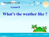 接力版（三年级起点）小学英语四年级上册  Lesson 8   What's the weather like？  课件1
