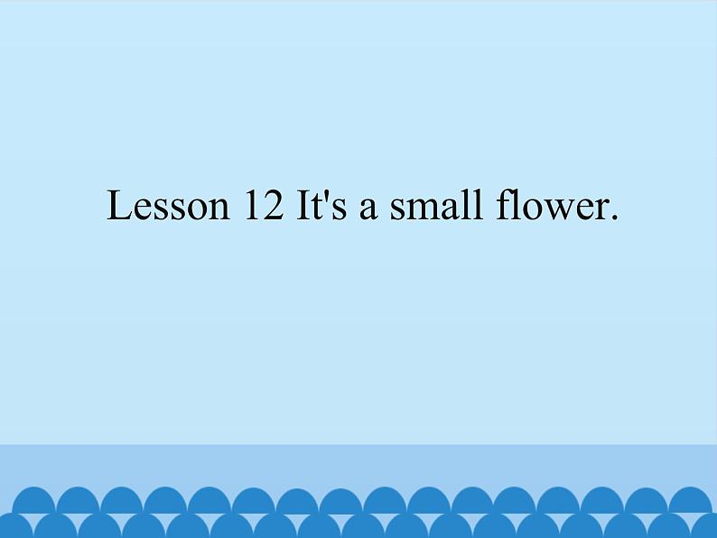 接力版（三年级起点）小学英语四年级上册  Lesson 12   It's a small flower.  课件01