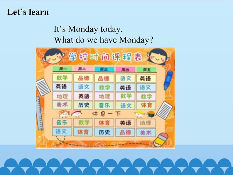 接力版（三年级起点）小学英语五年级上册  Lesson 2   What's your favourite subject？   课件03