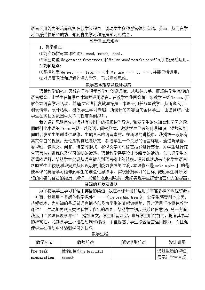 沪教版（六三制三起）小学六年级英语上册 Module 4 Unit  11  Trees  教案402