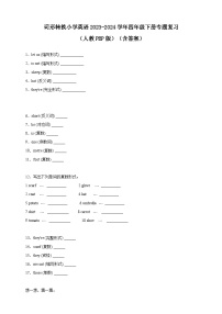 【词形转换】小学英语2023-2024学年四年级下册专题复习（人教PEP版）（含答案）