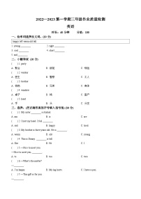 2022-2023学年河北省保定市蠡县冀教版（三起）三年级上学期1月期末英语试卷