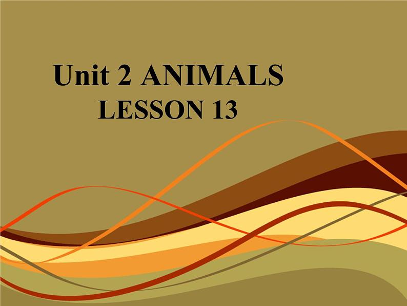 清华大学版小学英语一年级上册  UNIT 2   ANIMALS Lesson 13   课件01