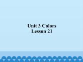 清华大学版小学英语一年级上册  UNIT 3   COLORS Lesson 21   课件