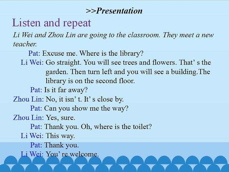 湘鲁版（三年级起点）小学英语五年级上册  Unit 2 Where is the library  课件03