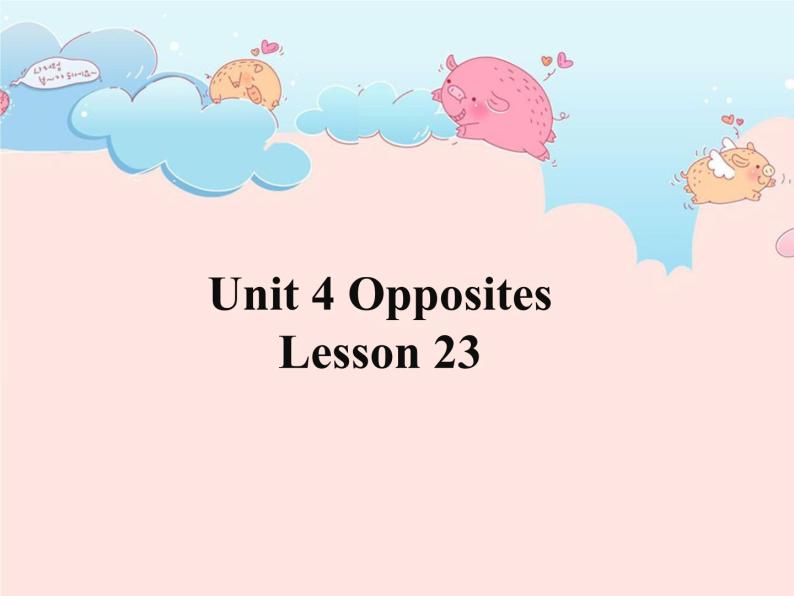 清华大学版小学英语二年级上册  UNIT 4 OPPOSITES LESSON 23   课件01
