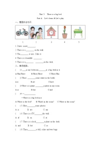 小学英语人教版 (PEP)五年级上册Unit 5 There is a big bed Part A一课一练