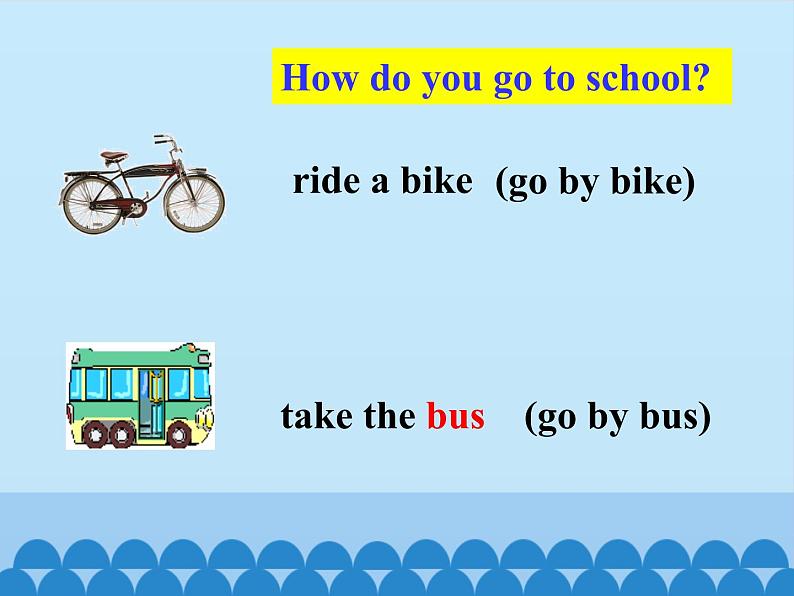 北京版小学二年级英语下册  UNIT FIVE  HOW DO YOU GO TO SCHOOL？-Lesson 17   课件02