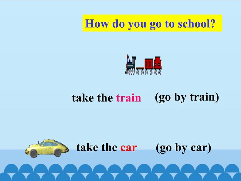 北京版小学二年级英语下册  UNIT FIVE  HOW DO YOU GO TO SCHOOL？-Lesson 17   课件03