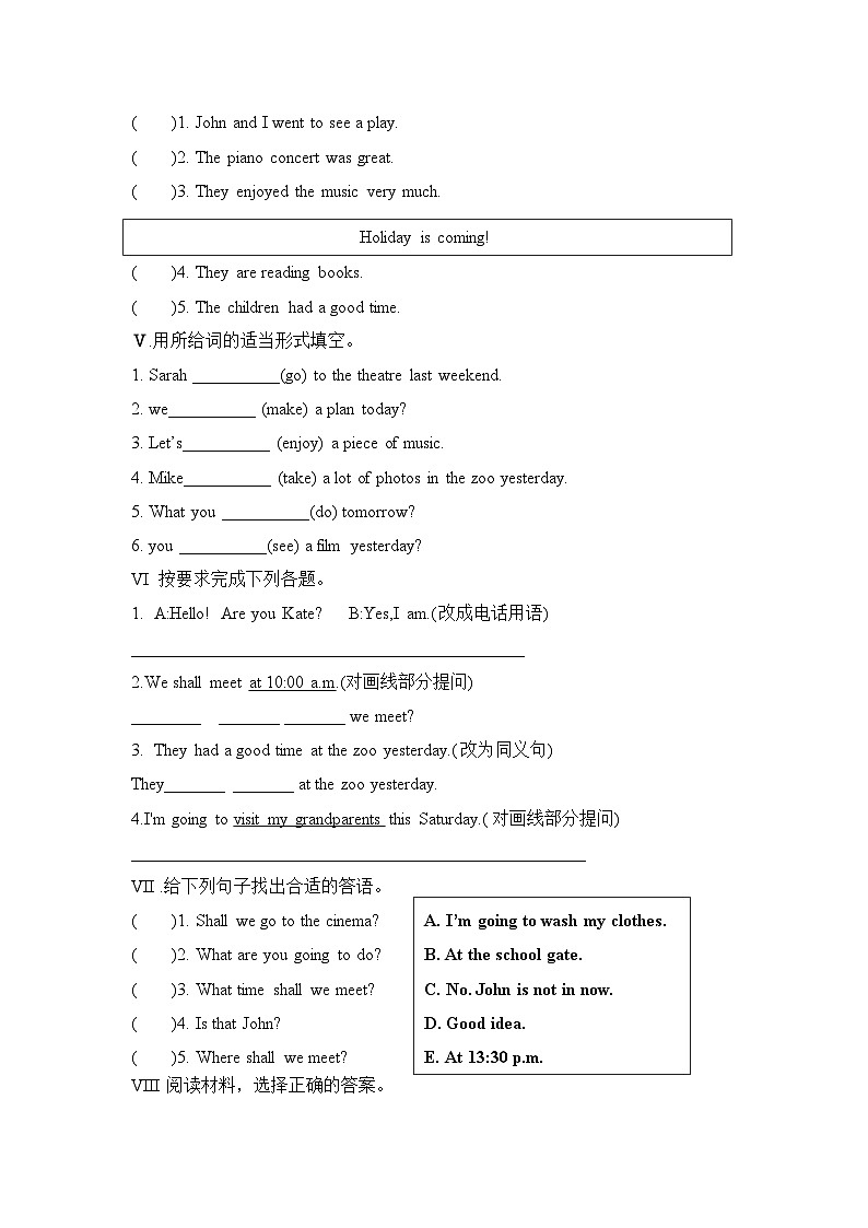 Unit 11 Shall we go to the theatre 第2课时（同步练）湘少版（三起）英语六年级上册02