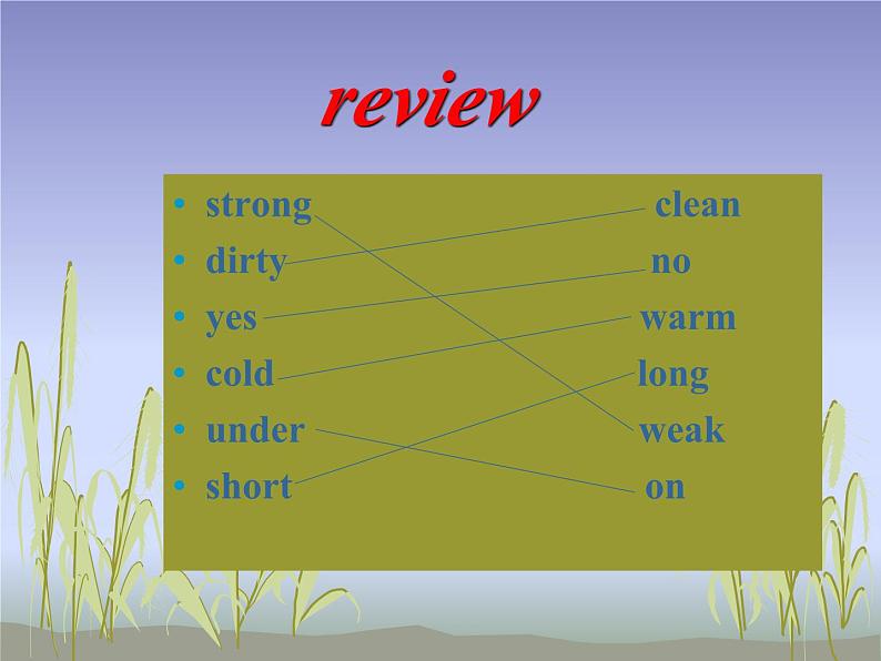 清华大学版小学英语三年级下册  UNIT 2 INTERESTING OPPOSITES-LESSON 13  课件第2页