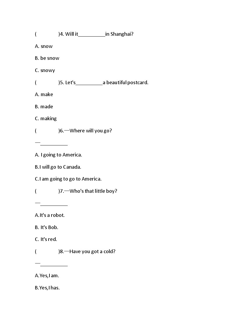 期末(试题)外研版(三起)英语四年级下册第3页