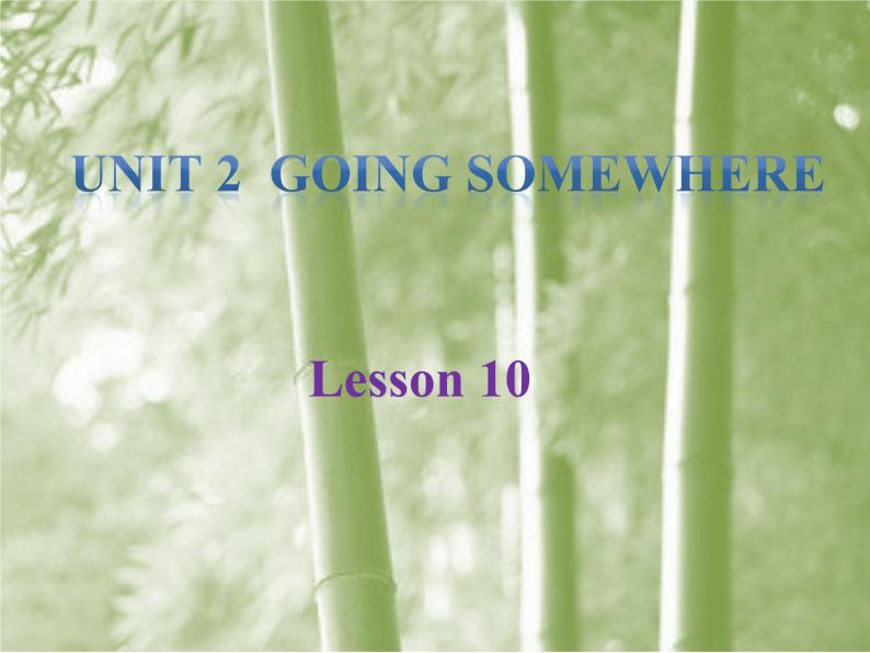清华大学版小学英语四年级下册  UNIT 2 GOING SOMEWHERE-LESSON 10   课件01