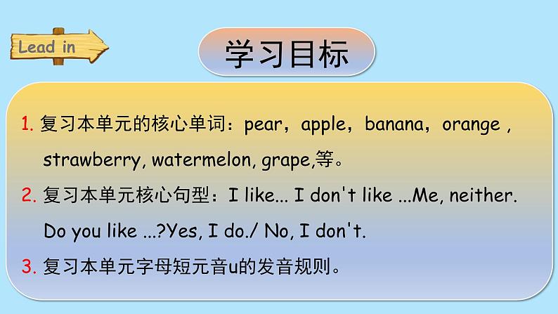 PEP三年级下册Unit 5 Do you like pears 复习课件第2页