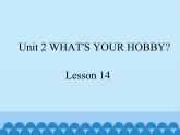 清华大学版小学英语五年级下册 UNIT 2  What's your hobby lesson 14    课件