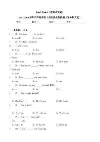 Unit3-Unit4（重难点突破）-2023-2024学年四年级英语上册阶段质量检测（译林版三起）（月考）