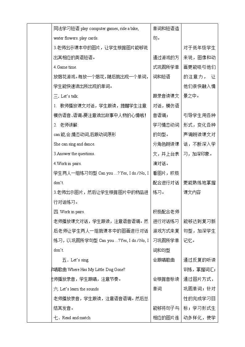 川教版英语四上 Unit3 Lesson5《My pet dog》教案02