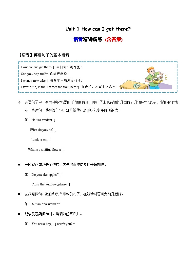 Unit1语音（复习讲义）- 六年级英语上册单元速记·巧练（人教PEP版）01