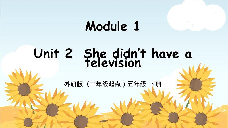 外研版小学英语（三起）五年级下册Module 1 Unit 2 She didn’t have a television 课件01