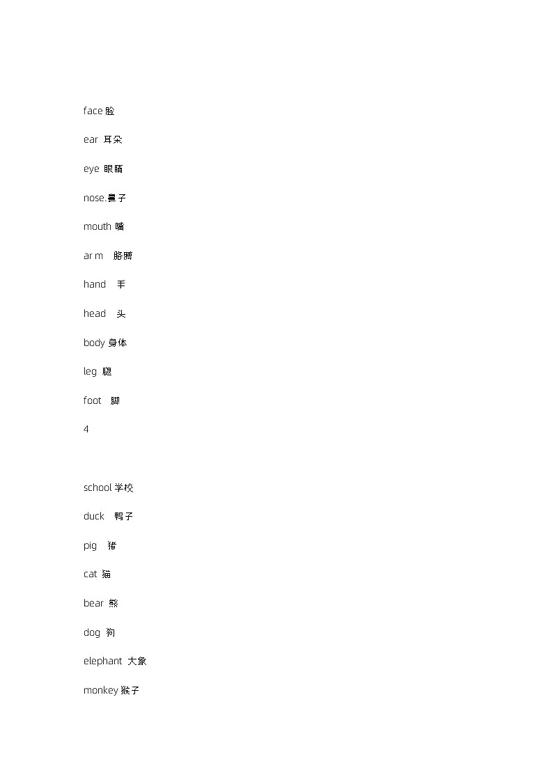 小学1-6年级必备英语单词表第2页