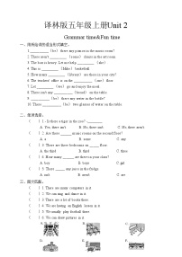 小学牛津译林版Unit 2 A new student课后测评