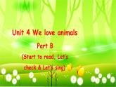 人教版(PEP)英语三年级上册Unit 4 We love animalsPart B(Start to read, Let’scheck & Let’s sing)课件