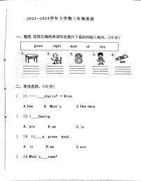 河南省漯河市郾城区龙湖学校2023-2024学年三年级上学期11月期中英语试题