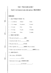 人教版 (PEP)五年级上册Unit 3 What would you like? Part B课时练习