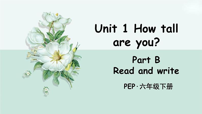 人教PEP版英语 六年级下册 Unit 1 Part B 第3课时 课件+音视频素材01