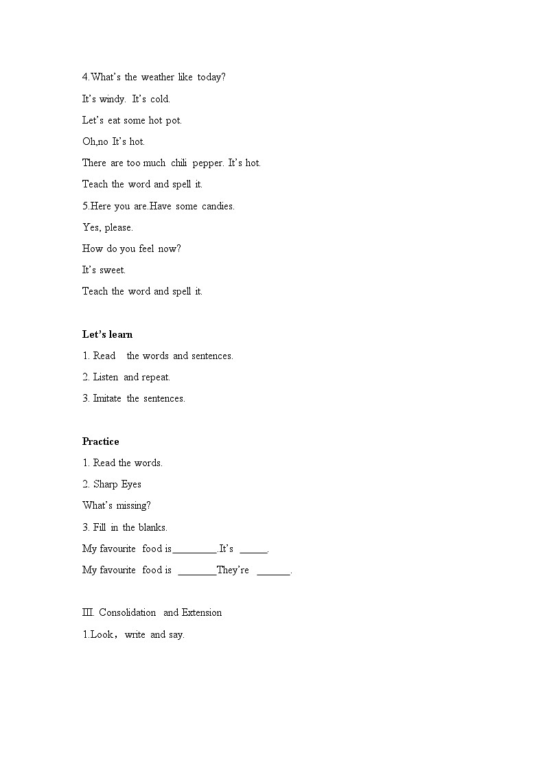 Unit 3 What would you like ？ Part B Let’s learn （教学设计）人教PEP版英语五年级上册03