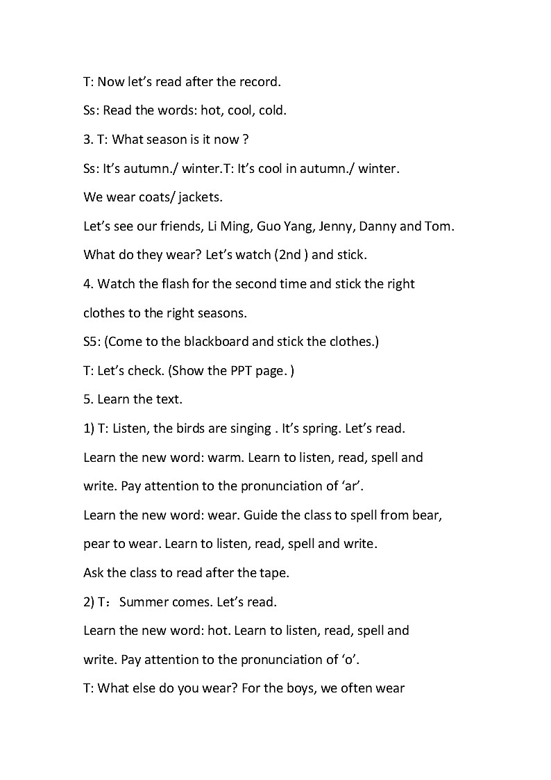 Lesson 2It’s warm in spring. 教学设计03