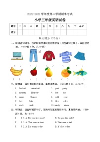 广东省茂名市直属学校2022-2023学年三年级下学期期末考试英语试题